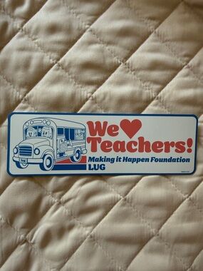lug We ♥ Teachers! Magnet- red & blue